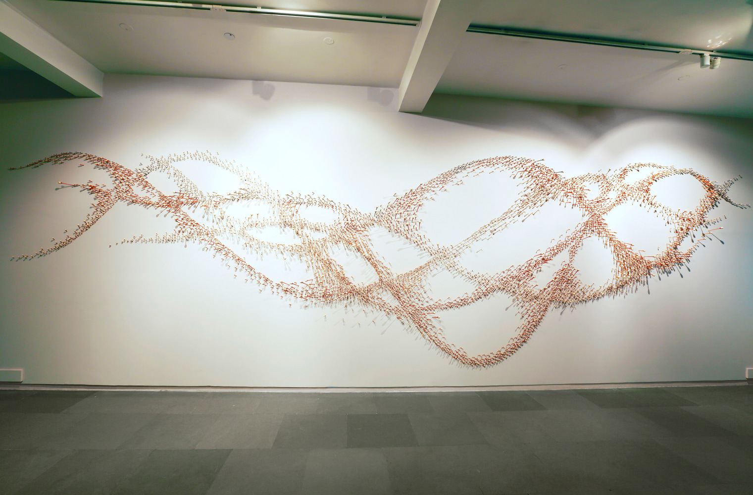 Morning Song, 2016
Lacquered wood and pigment
132" x 336'' x 5''