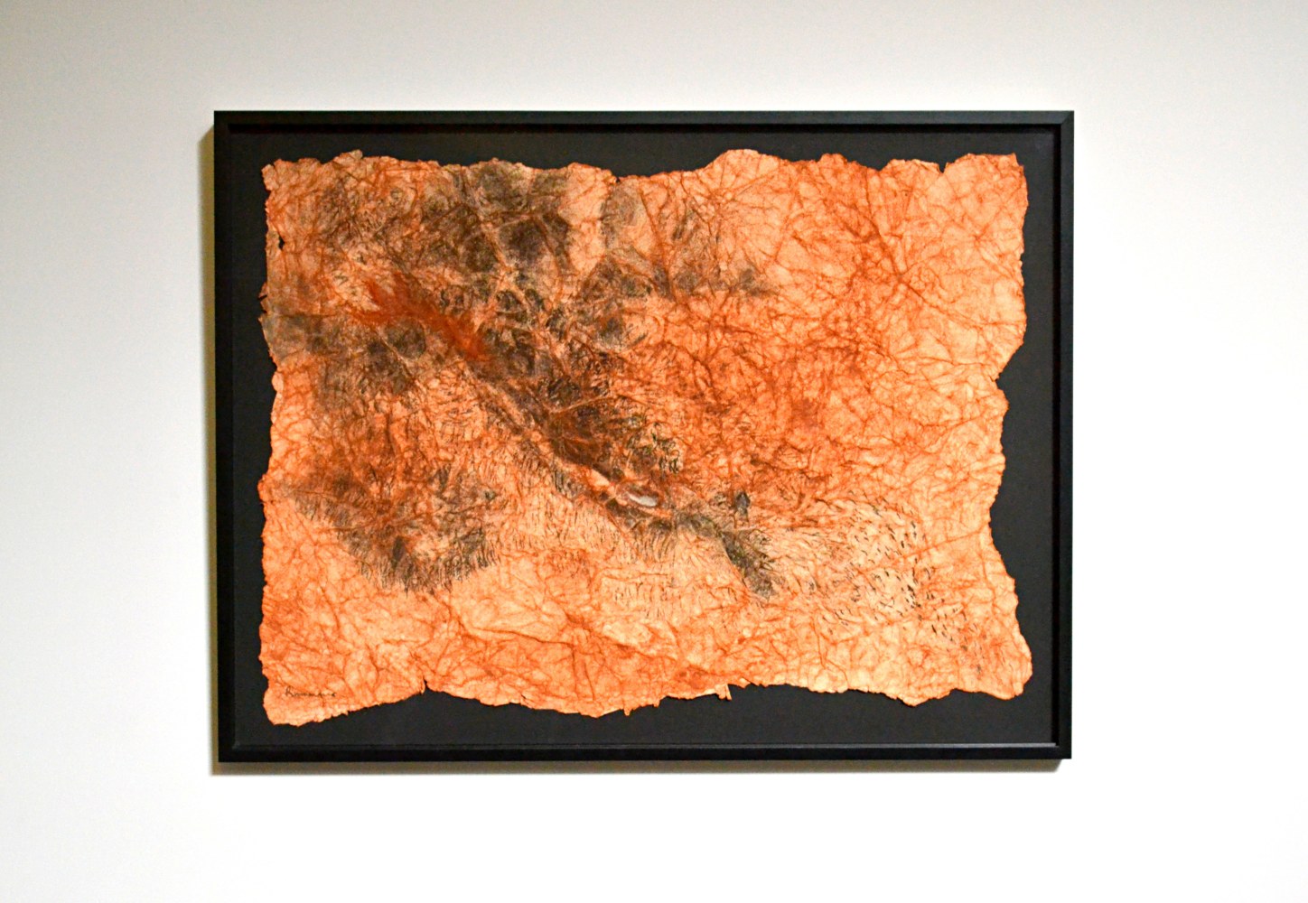 Bodyscape, 1993
Earth pigment and charcoal on crushed paper
23 1/4″ x 31 1/4”