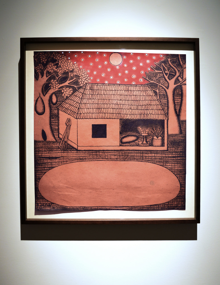 Festival lights at the house, 2016
Charcoal and acrylic on paper  
18 3/4” x 19 1/2”