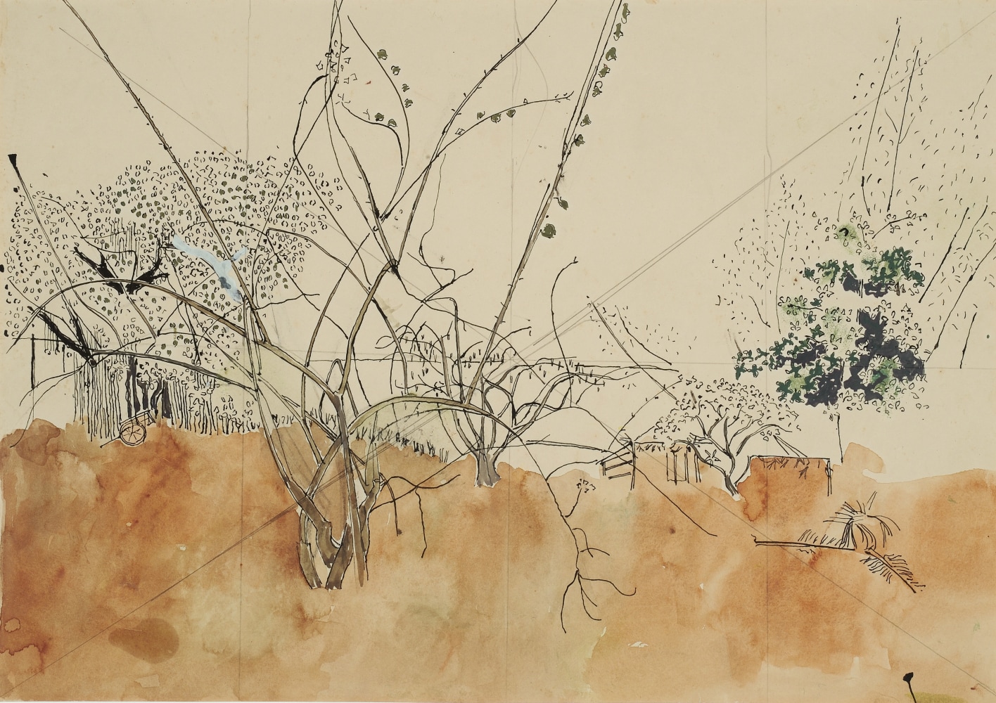 Untitled | ca. 1960
Ink, graphite and watercolor on paper
13.6" x 19.3" | Framed: 21" x 26.75"
TG 1282