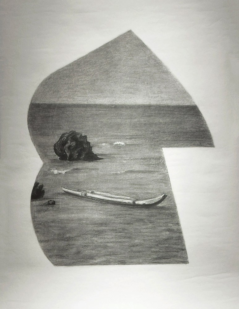 Moored, 2017
Charcoal on paper
40” x 29” 