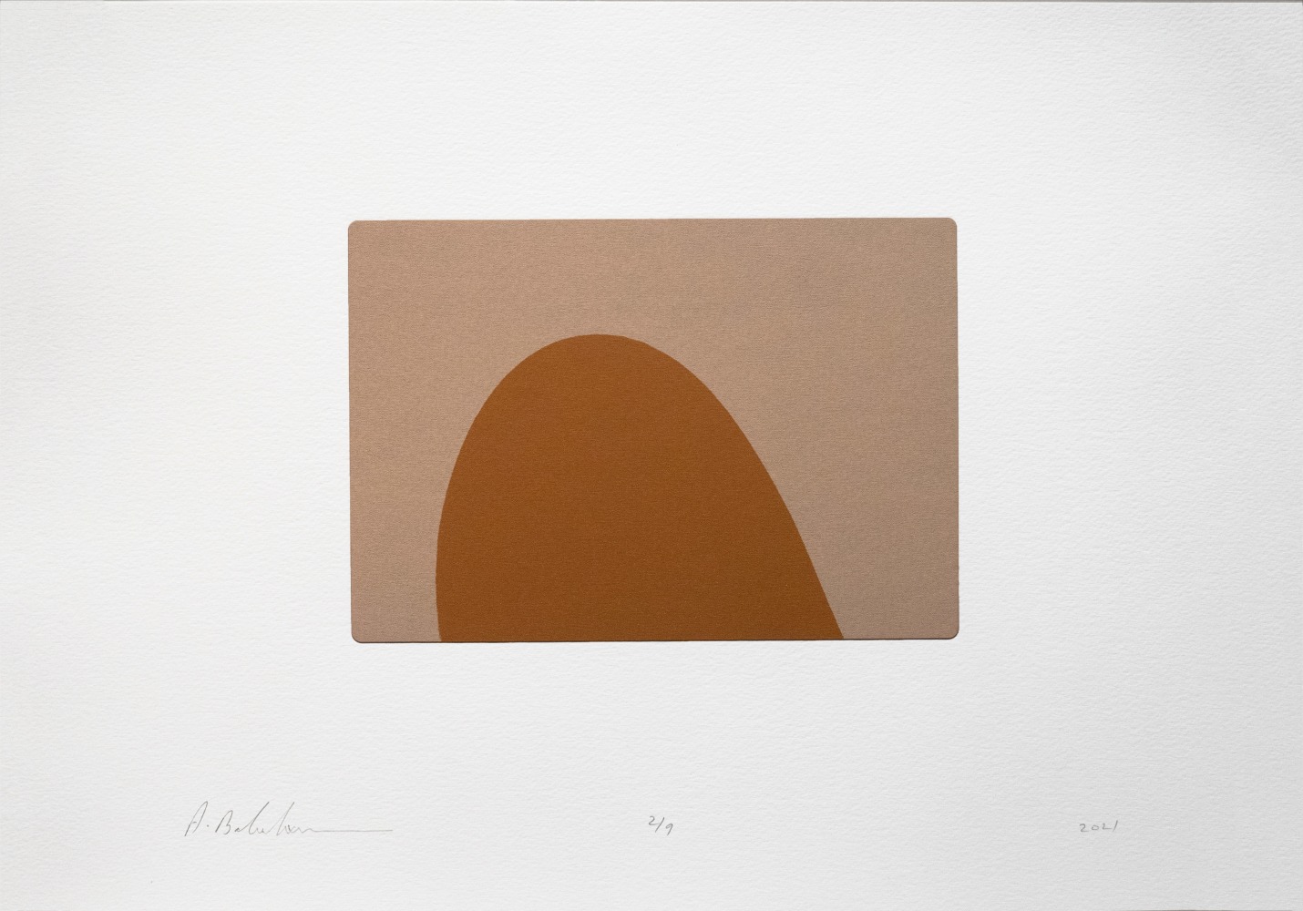 L.S. VI, 2021
Silkscreened earth
Paper 11.75” x 16.5” | Image 5.5” x 7.5”
Framed 15” x 19.5”
Edition of 9
 