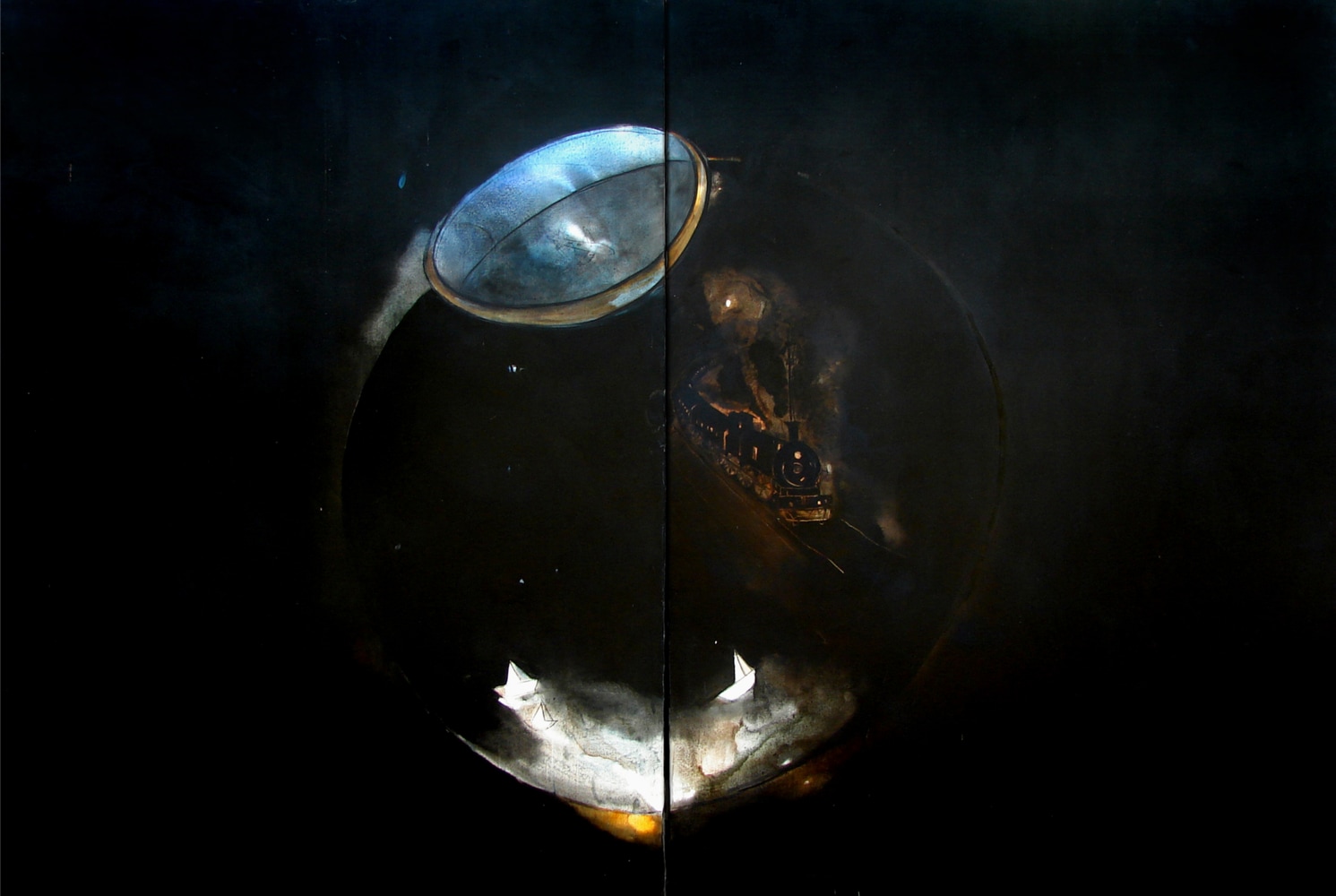 A Bird and Two Thousand Echoes, 2001
Oil, acrylic, charcoal and graphite on canvas
88" x 131"
