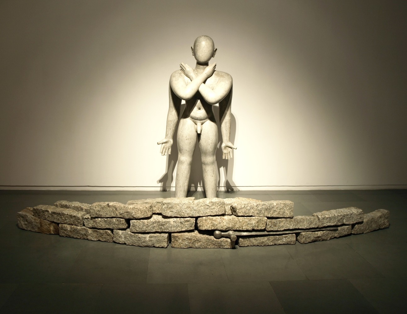Dancer with four arms, 2007
Stone, fiberglass, marble dust & aluminum
140” x 43” x 73”    