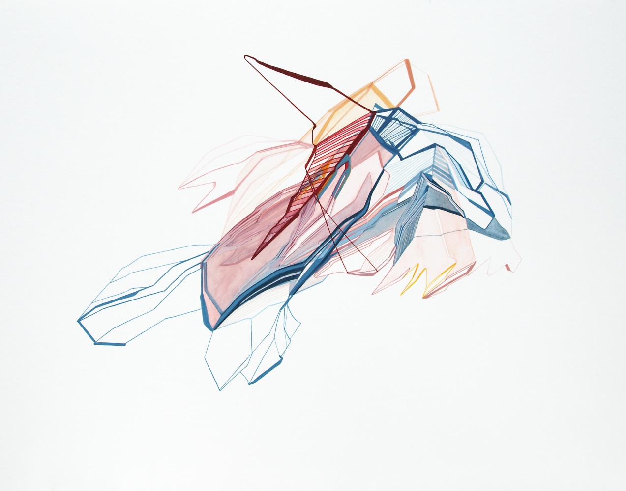 Right In The Center, 2010
Gouache on paper
10 1/2" x 13 3/4"