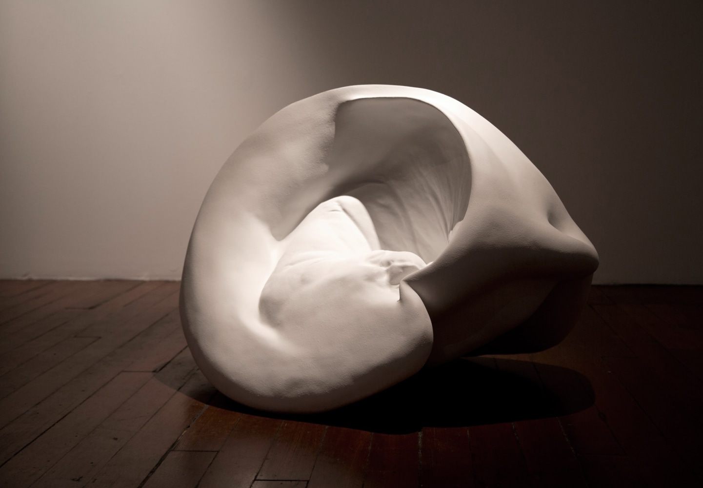 Unfold, 2012
Cast from the Artist's body
Fiberglass and acrylic
24" x 38" x 26"