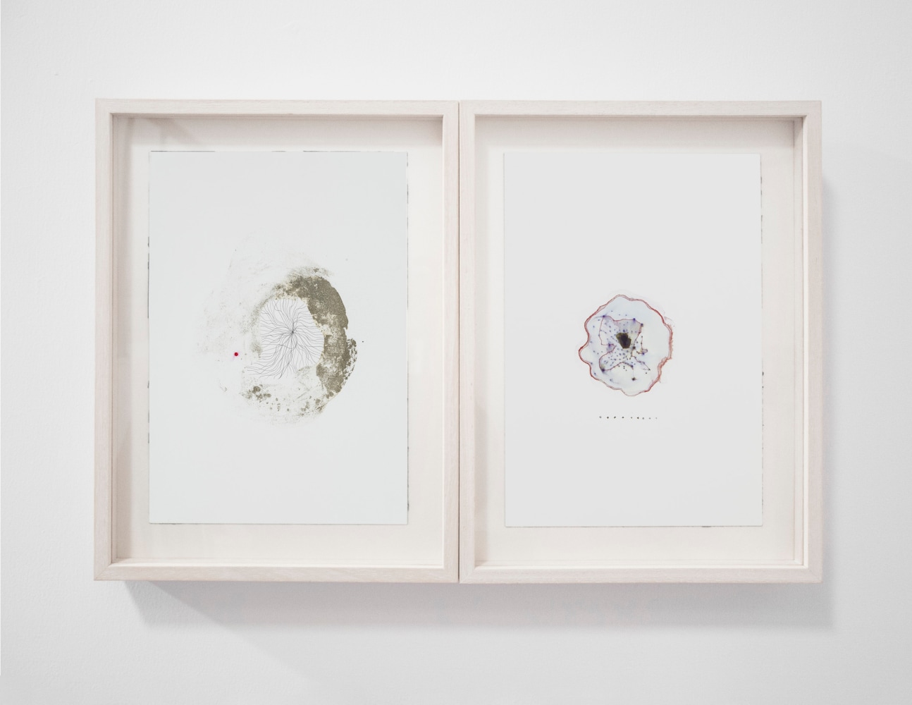Dot Spot, 2015 -16
Watercolor, graphite & silver powder on paper
in 2 parts, each 13" x 9 3/4"