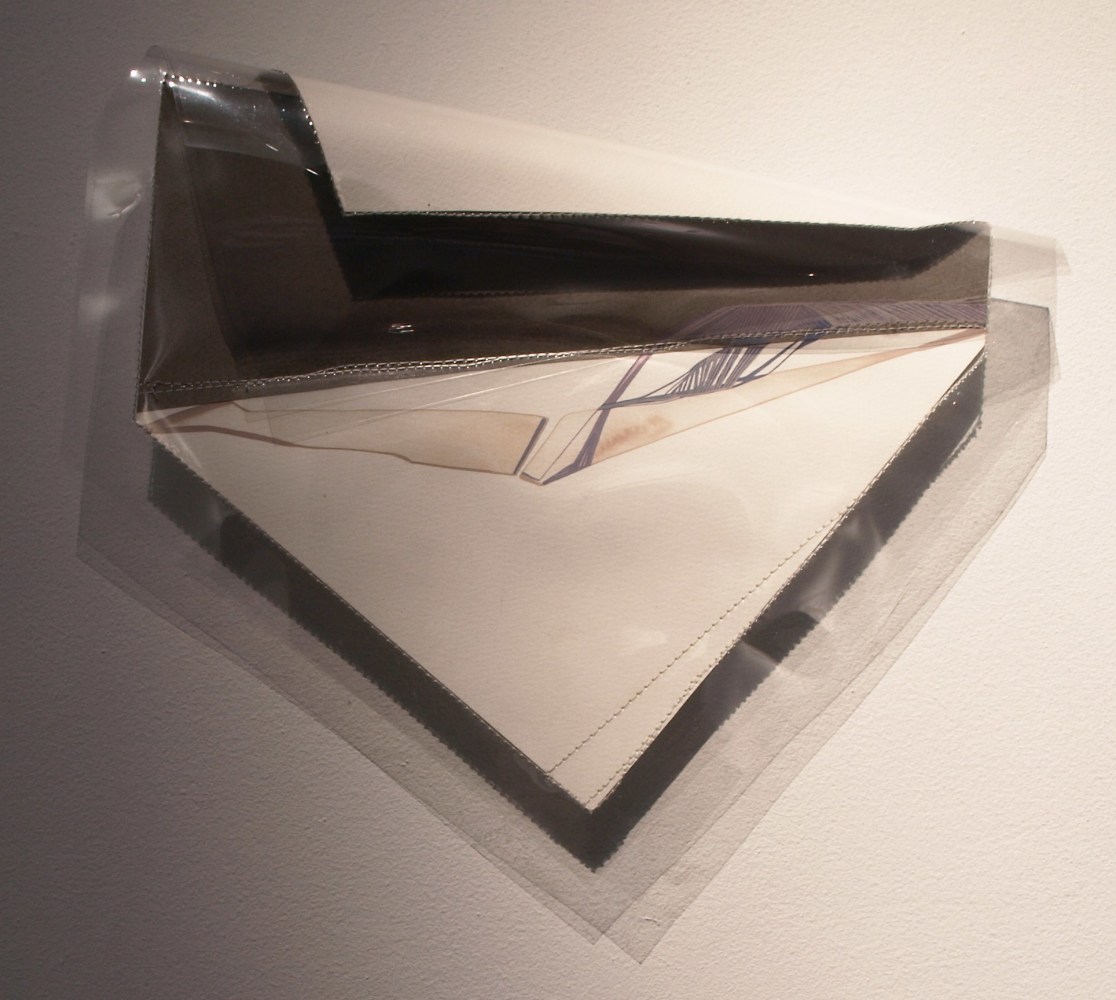 Stop it! Stop it! Stop Going All Around Me, 2009
Gouache, cotton thread on paper, plastic sheets
10 1/2" x 13 1/2"