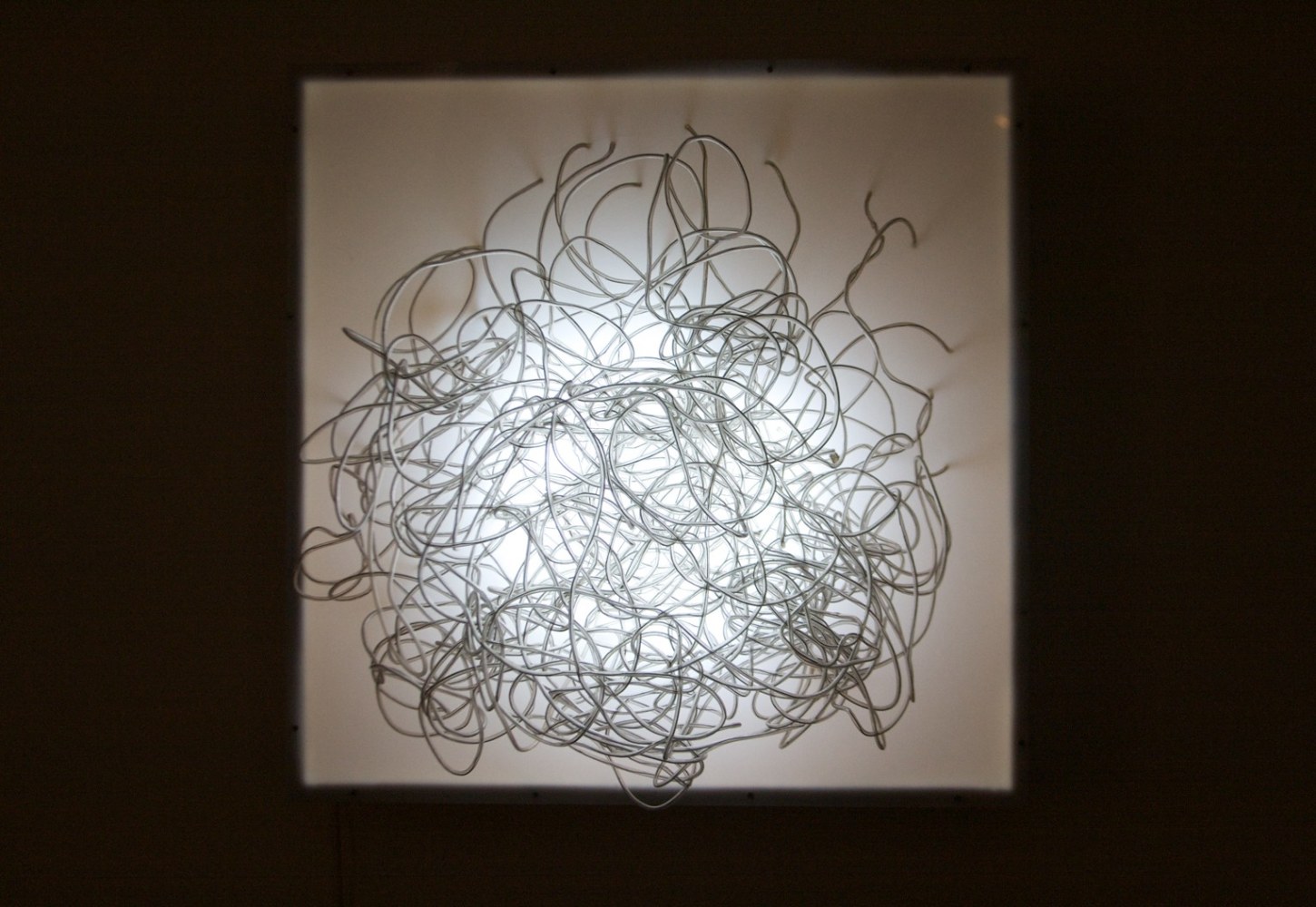 Electric Womb, 1994
Wood, Acrylic Sheet, Light and PVC Tubes
28” x 28”x 6.5”