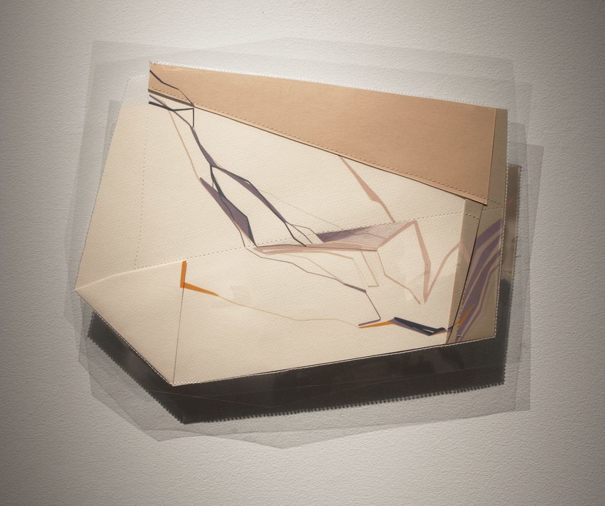 Go Go Go Go For A Walk...Where Where Where Ever You Want, 2009
Gouache, cotton thread on paper, plastic sheets
12" x 14 3/4"