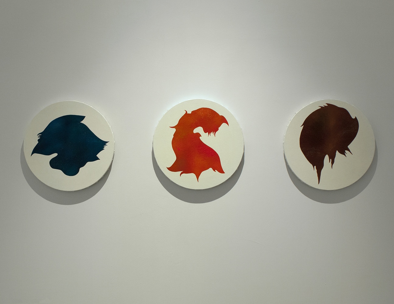 Atlas of Forms, 2015
Oil on canvas
 12" diameter (each of 3) 