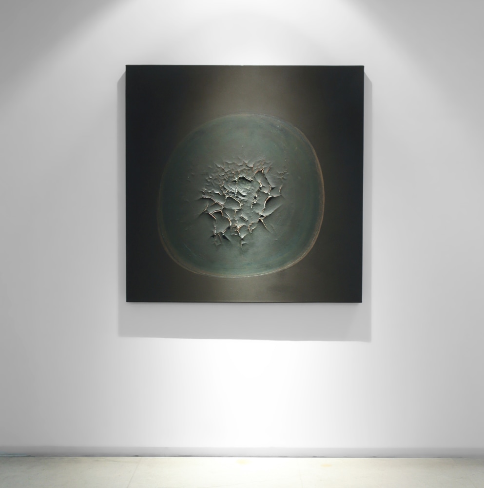 Up in the air, 2017
Traces of evaporation, pigments and binder on canvas
48" x 48"