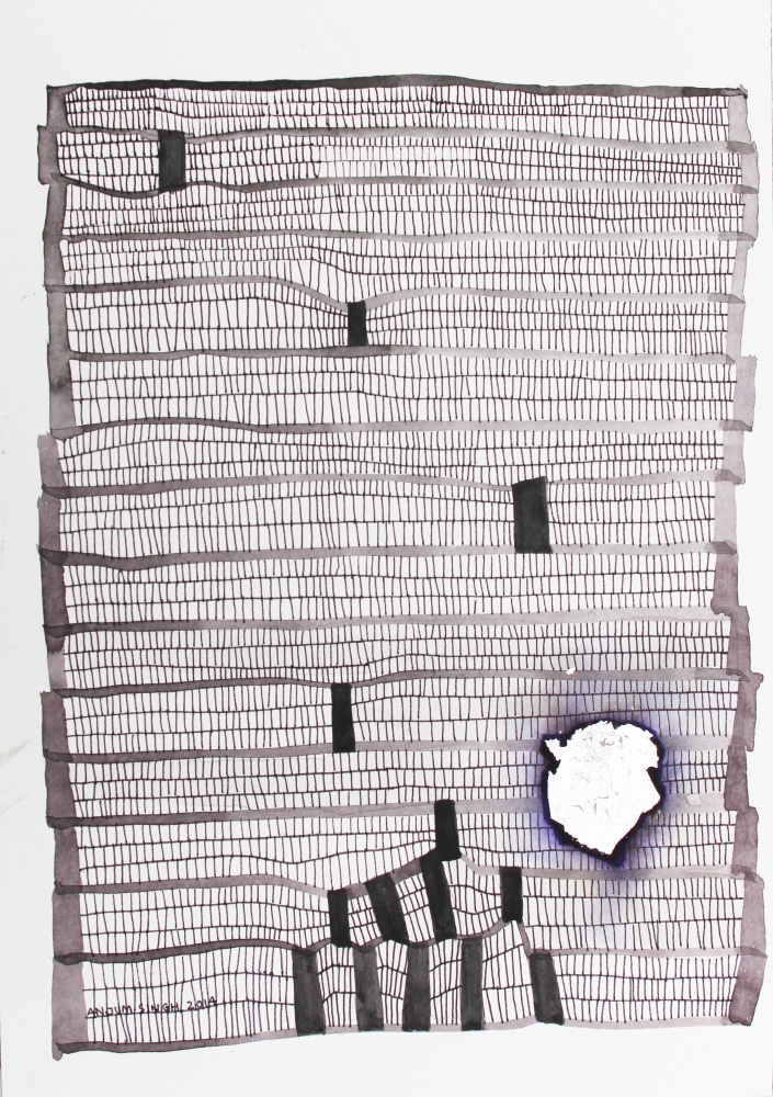 Untitled, 2014
Ink and silver on paper
10.25” x 7.13”