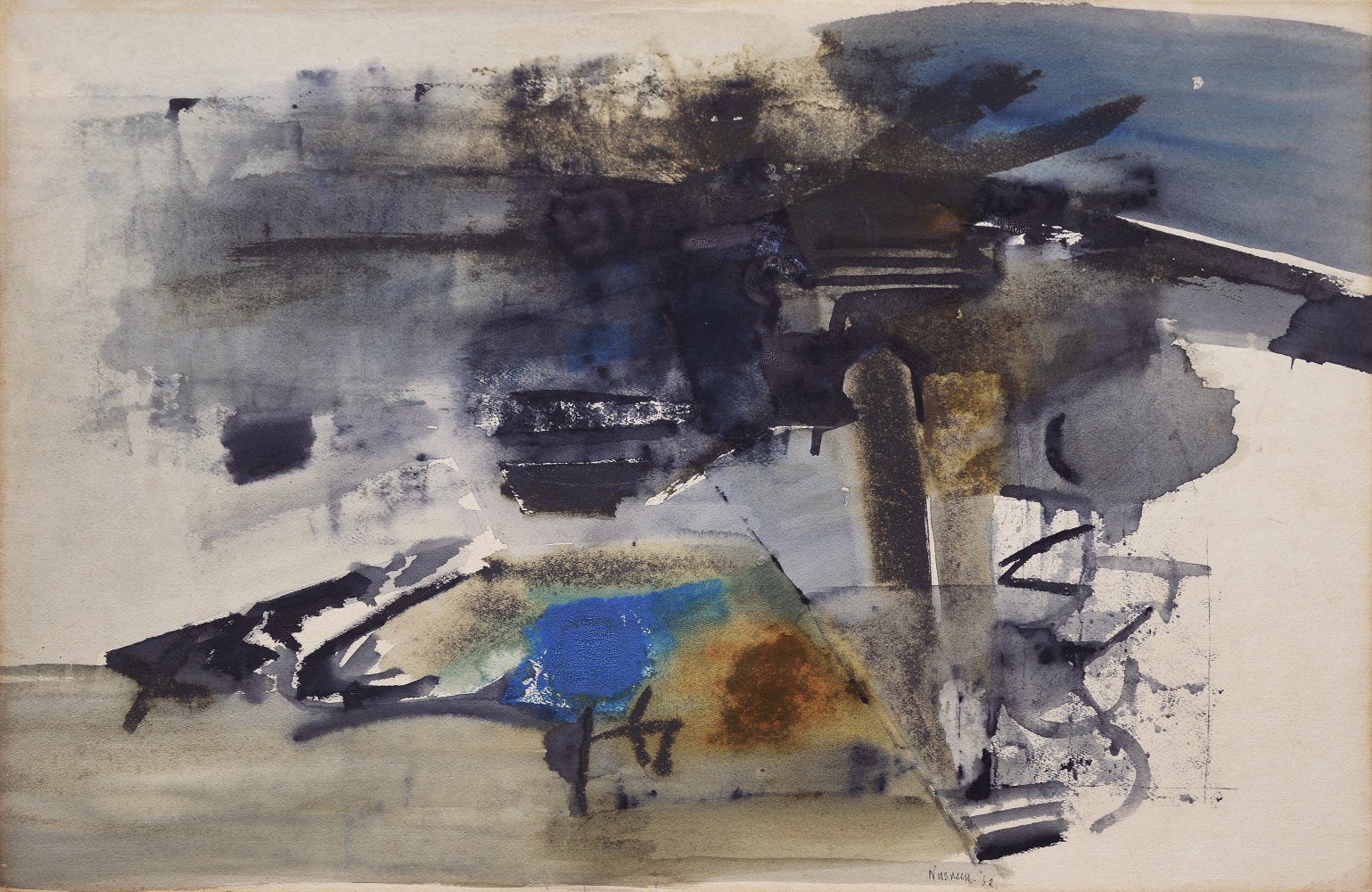 Untitled, 1962
Watercolor, ink and acrylic on paper
19" x 27.75" | 23.5” x 31.75” x 2” (Framed)
TG 3743