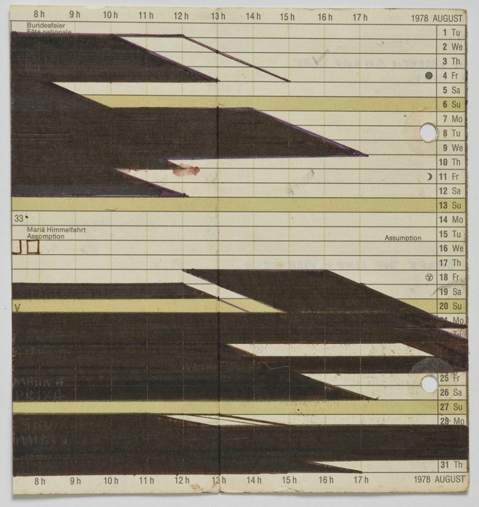 Untitled | ca. 1970s
Ink on diary page 
6" x 5.75"
TG 2504