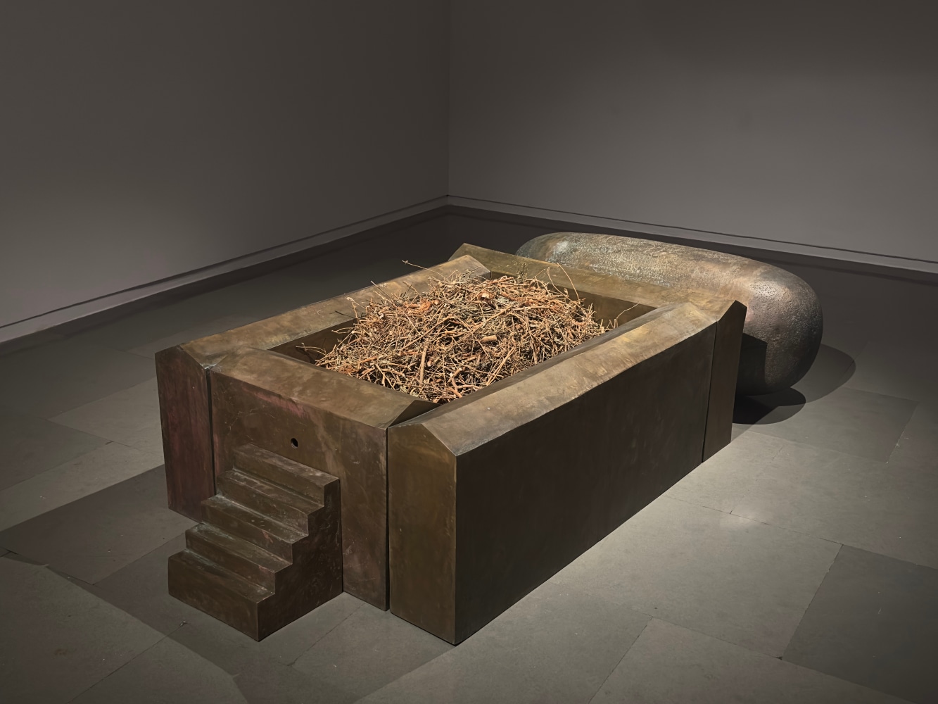 Vessel for the blue, 2025
Bronze &amp;amp; ayurvedic herbs
24&amp;Prime; x 46.5&amp;Prime; x 85&amp;Prime;
TG 5069