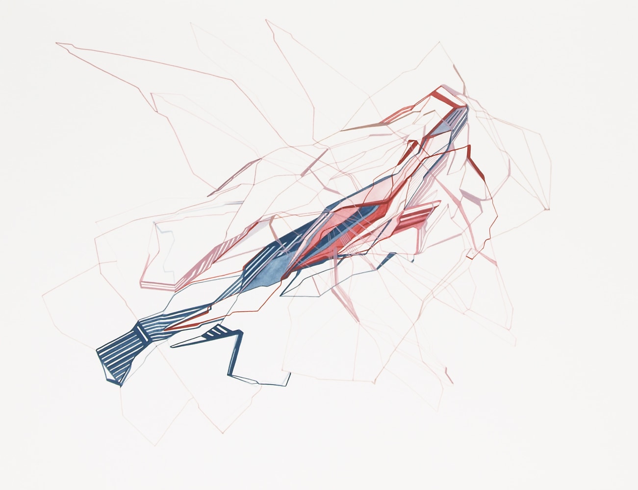 It Is Also There There & There, 2010
Gouache on paper
10 1/2" x 13 3/4"