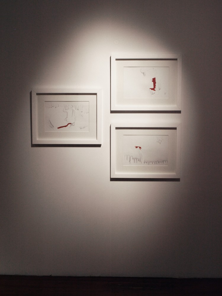 Ayesha Jatoi

Sticks and Stones I-III,&amp;nbsp;2009

Watercolor and gouache on wasli

19 3/4&amp;quot; x 24 1/2&amp;quot; (Each of 3)