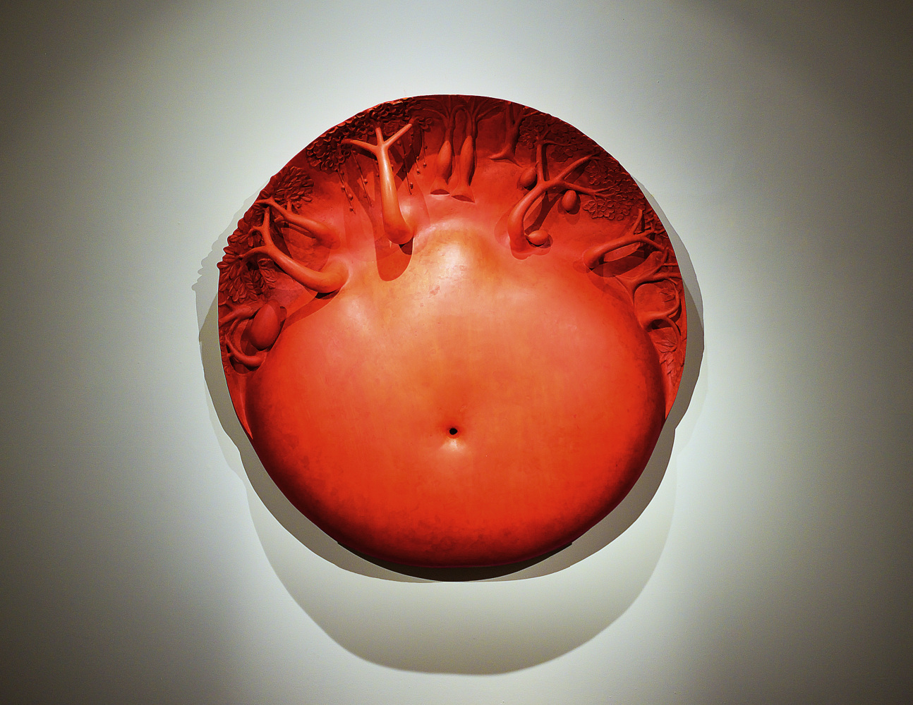 Mother at the forest, 2009
Acrylic on fiberglass, marble dust
60” diameter x 10 1/4” 