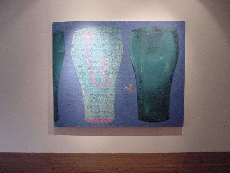 PURE WATER - EIGHT GLASSES & A QUARTER, 2002
Oil on canvas
72" x 90"