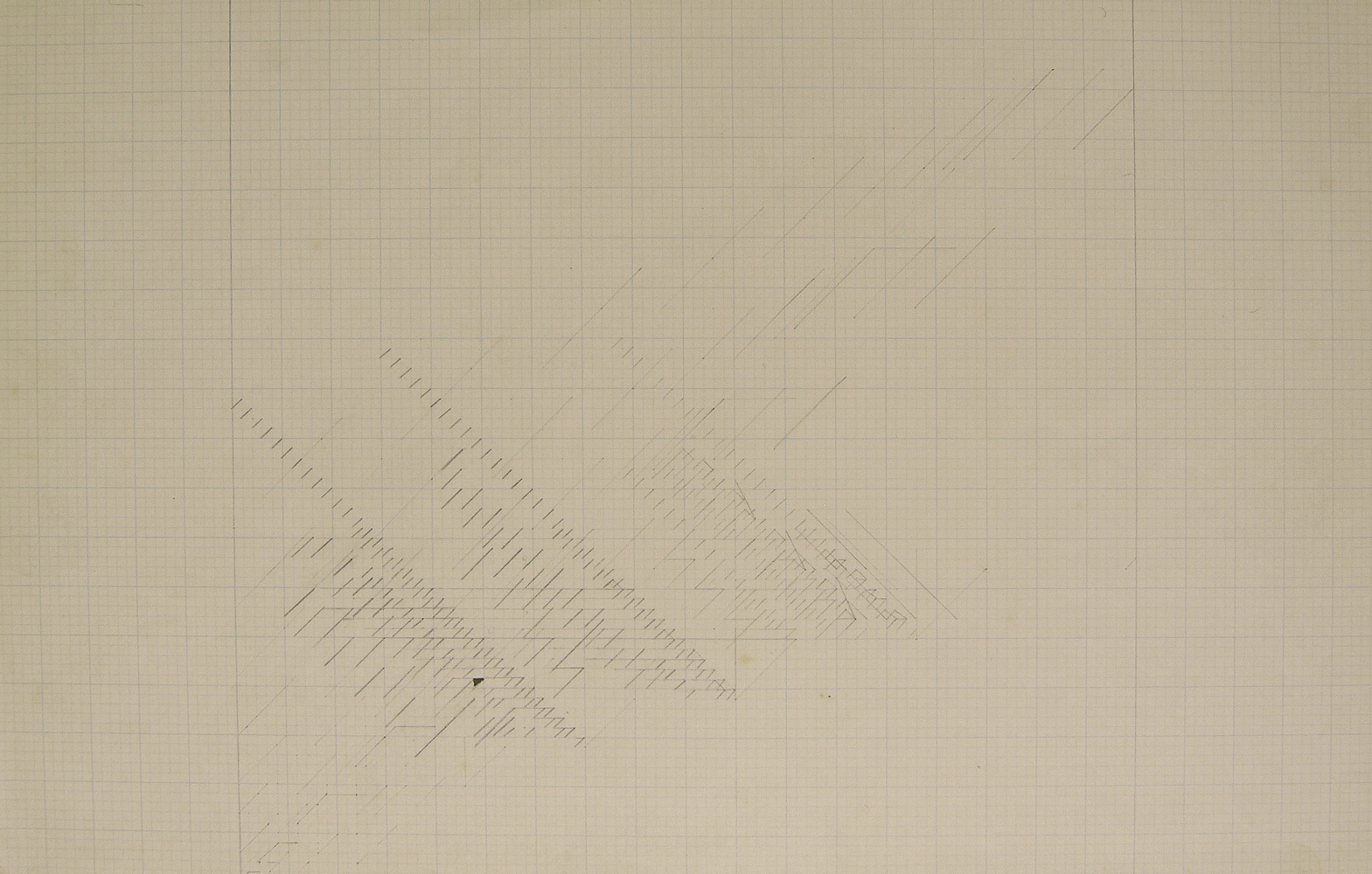 Untitled, ca. 1980s
Ink and graphite on graph paper
11" x 7.13"