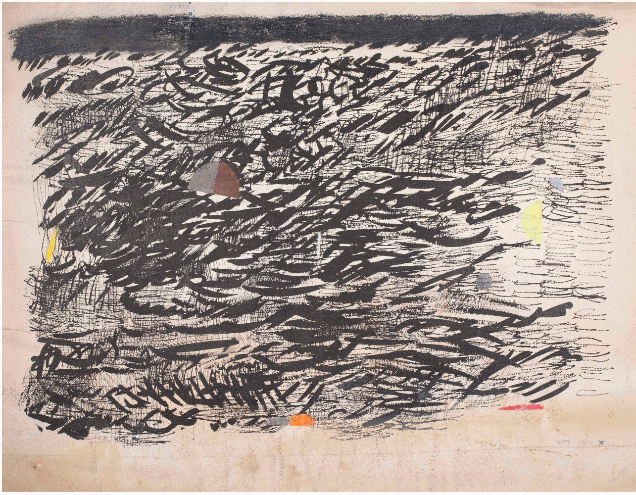 Untitled, 1975
Ink, pastel and poster paint on paper
26 3/4" x 34 3/4"
TG 3838