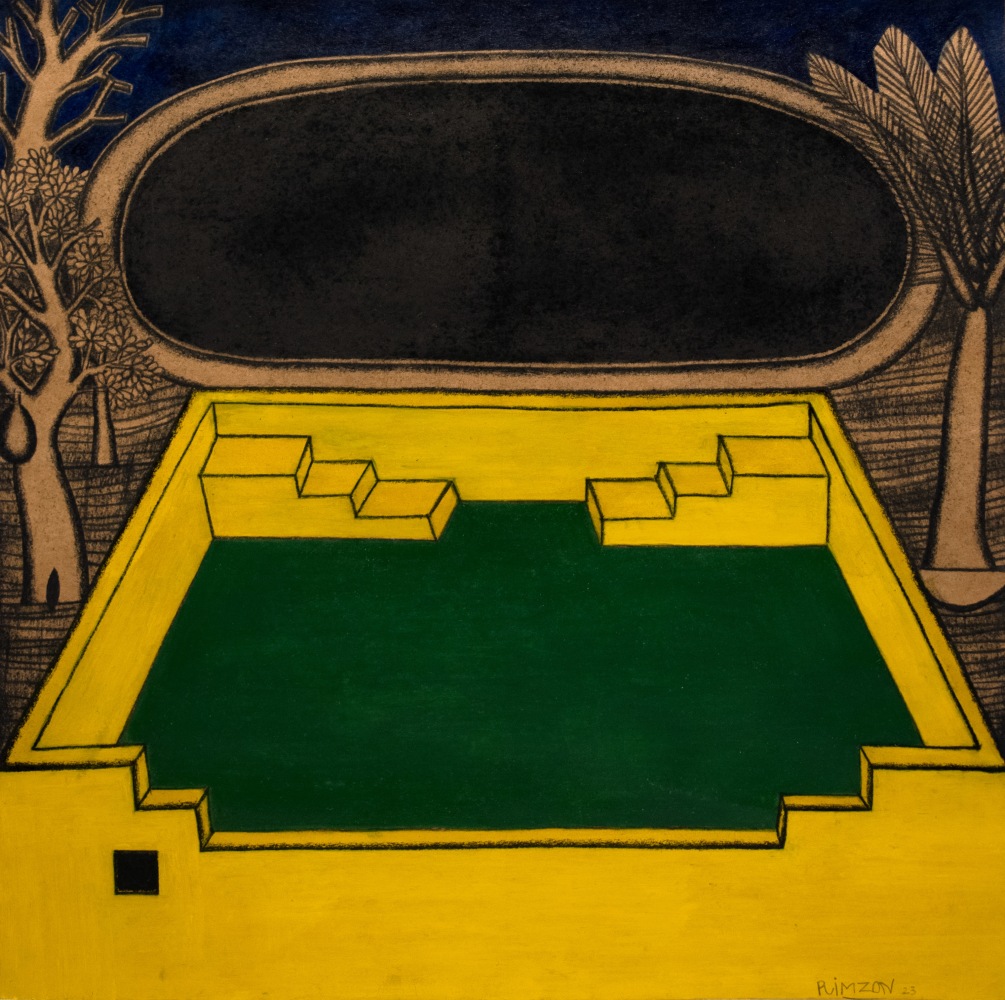 Pond under the stairs | 2023
Charcoal and acrylic on paper
23.75" x 24"  
TG 5054