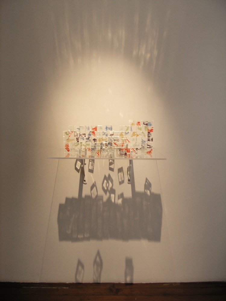 Sheila Makhijani
BUTPUTS, 2003
Acrylic on solid acrylic cubes
1.5" x 1.5" x 1.5" (Each of 100)
 