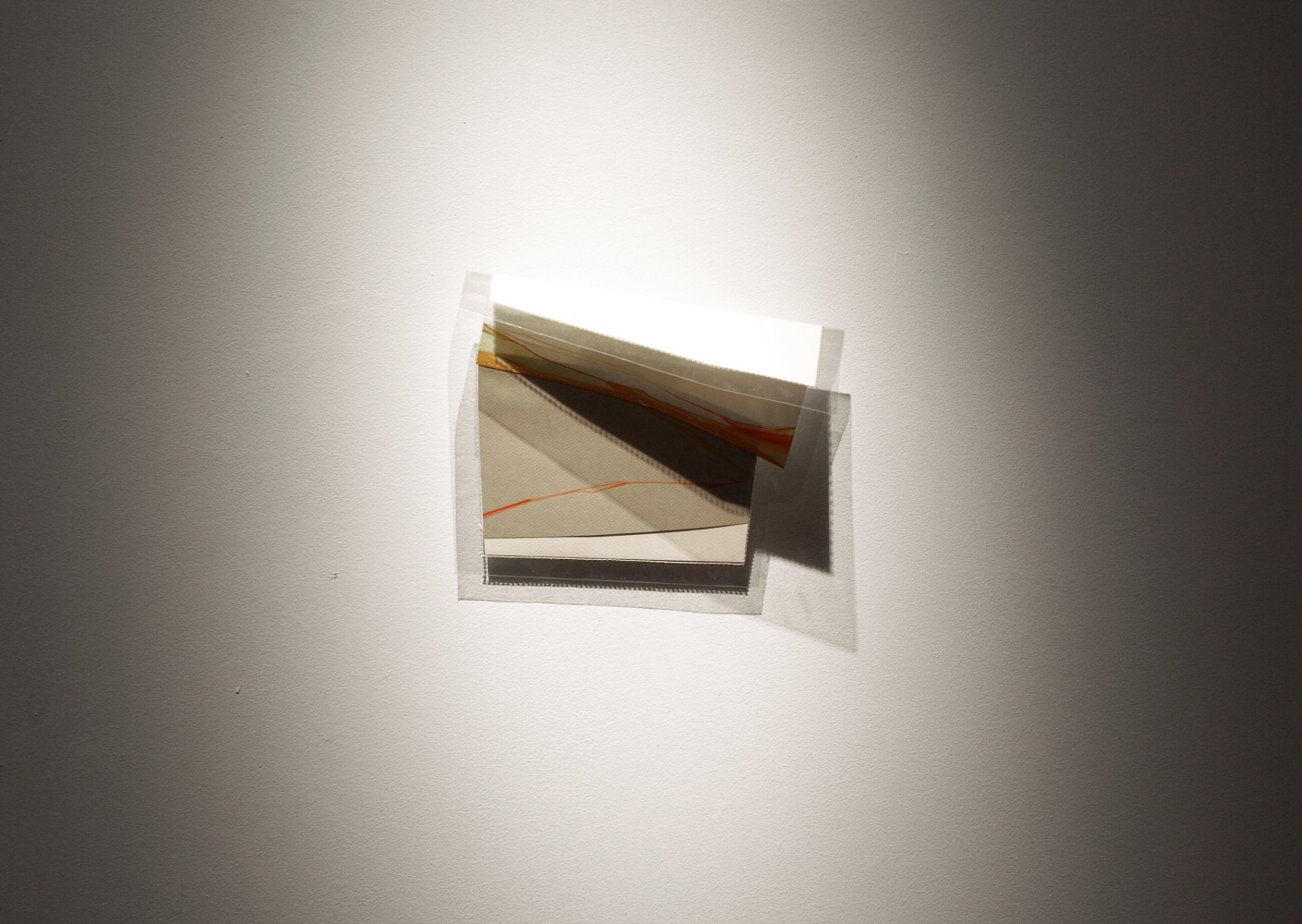 So Much For A Line There Is More Than One, 2009
Gouache, cotton thread on paper, plastic sheets
8 1/4" x 10 1/2" x 3 1/2"