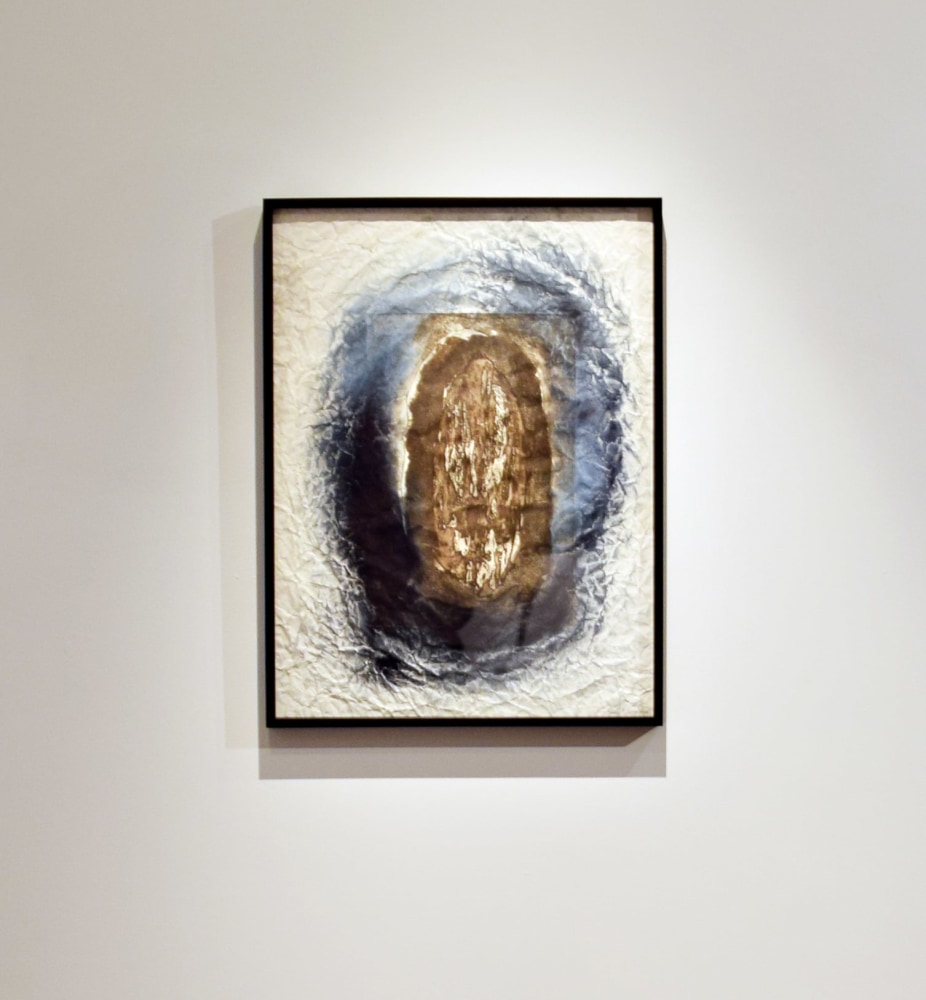 Tunnel Echoes, 1994

Indigo pigment and ink on etching on crushed paper

29 4/5&amp;quot; x 22 1/2&amp;quot;