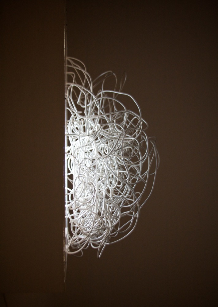 Electric Womb,&amp;nbsp;1994
Wood, Acrylic Sheet, Light and PVC Tubes
28&amp;rdquo; x 28&amp;rdquo;x 6.5&amp;rdquo;