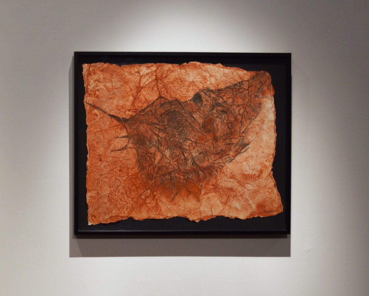 Strung, 1993
Earth pigment and charcoal on crushed paper
23 1/2” x 28”  