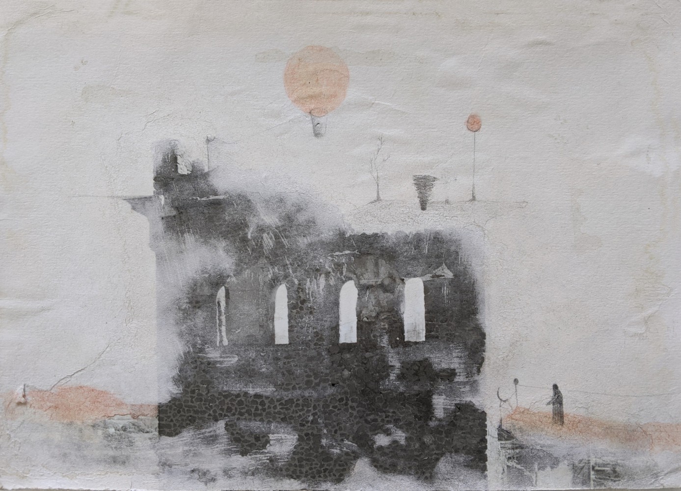 Lonely Creator, 2020
Watercolor, graphite, paper pulp, pigmented ink, archival paper
18" x 12.5"