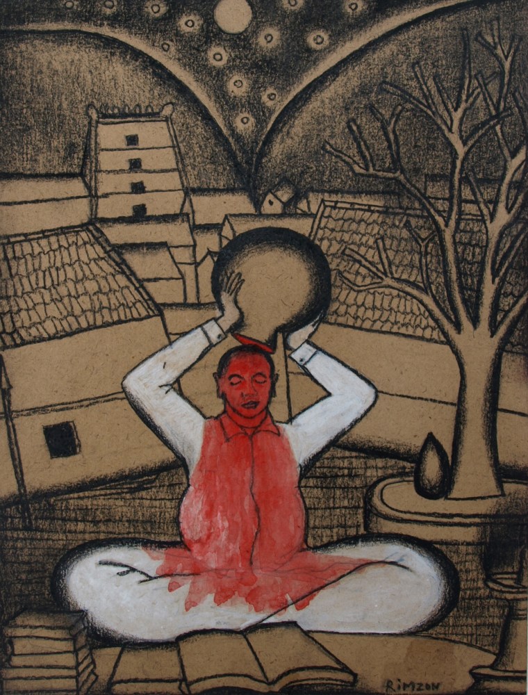 Death of an author, 2015
Charcoal and acrylic on paper
16 1/4” x 13"