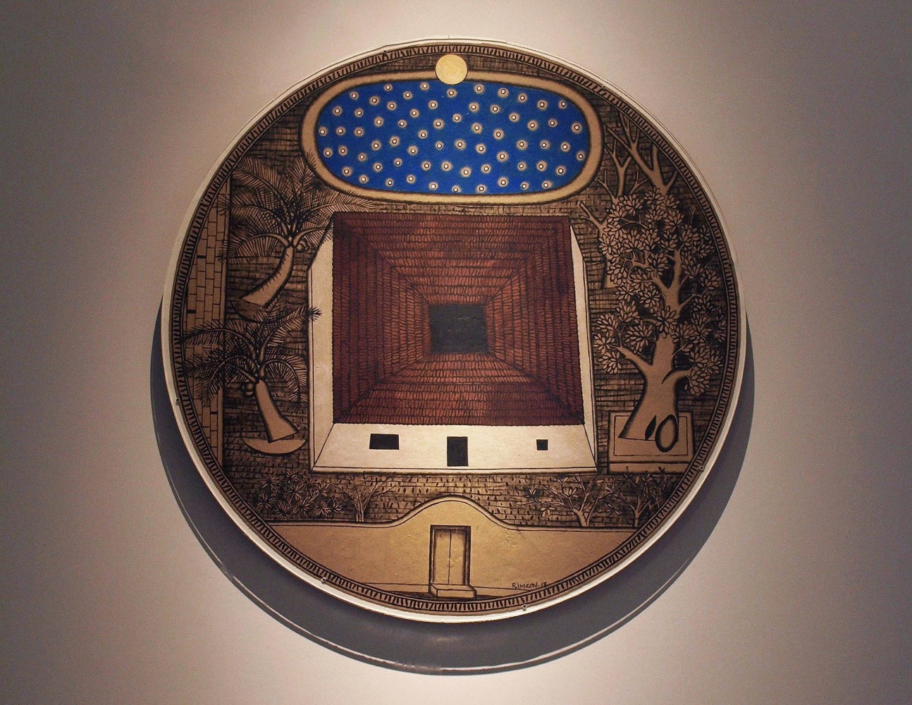 In Inviting the Sky, 2017
Acrylic on paper
39" Diameter
 