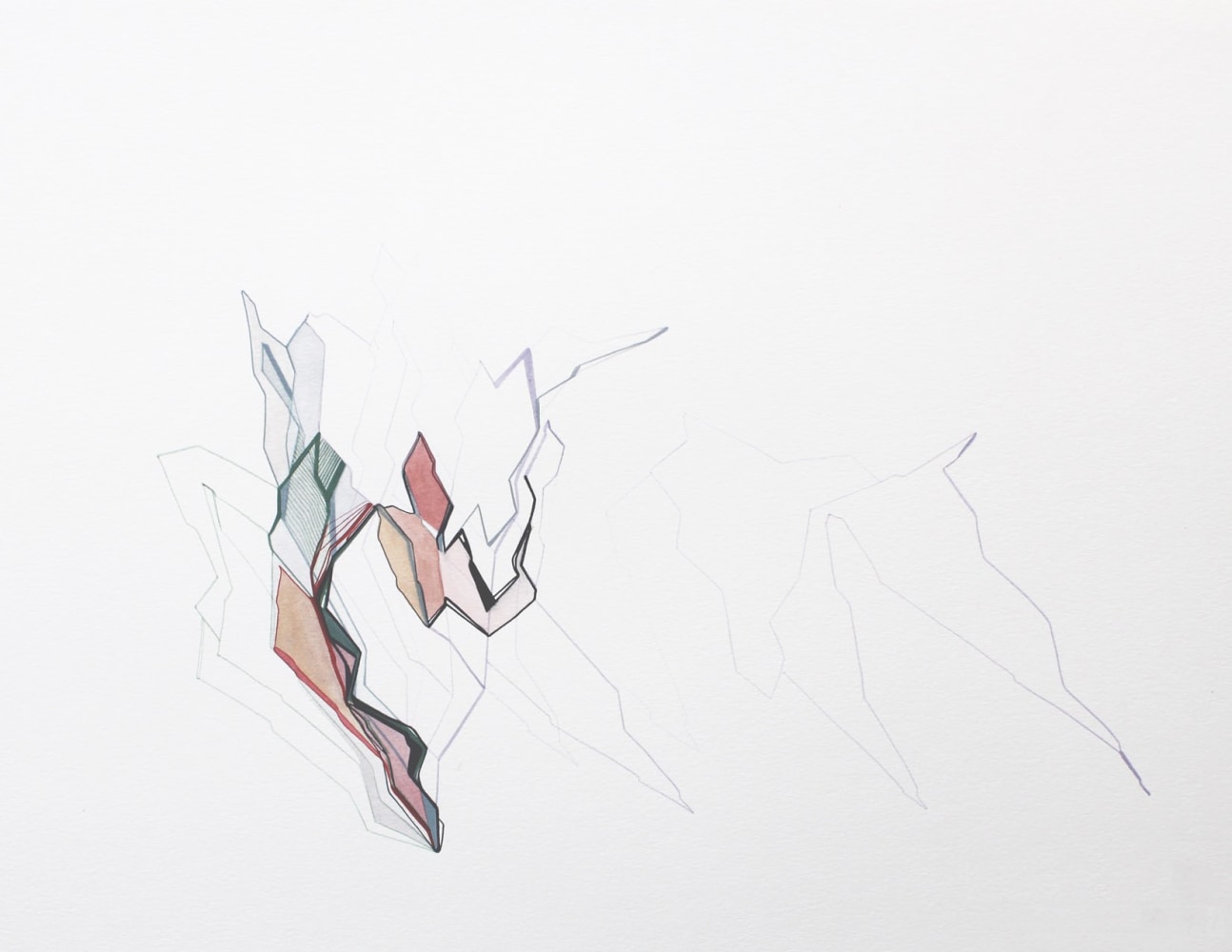 One, Two, Three, Four, 2011
Gouache on paper
16 1/2" x 11 1/2"