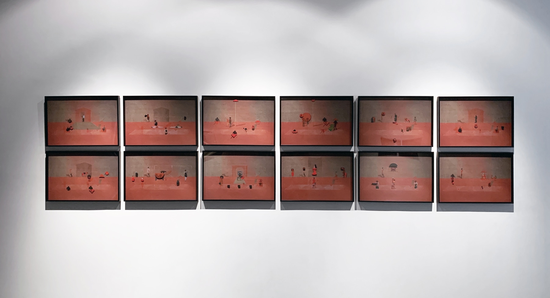 Daily theater to feed a family I-XII, 2019
Watercolor, gouache, ink, archival pigment, graphite, collage, archival paper
16.5" x 24.5" (Each of 12)