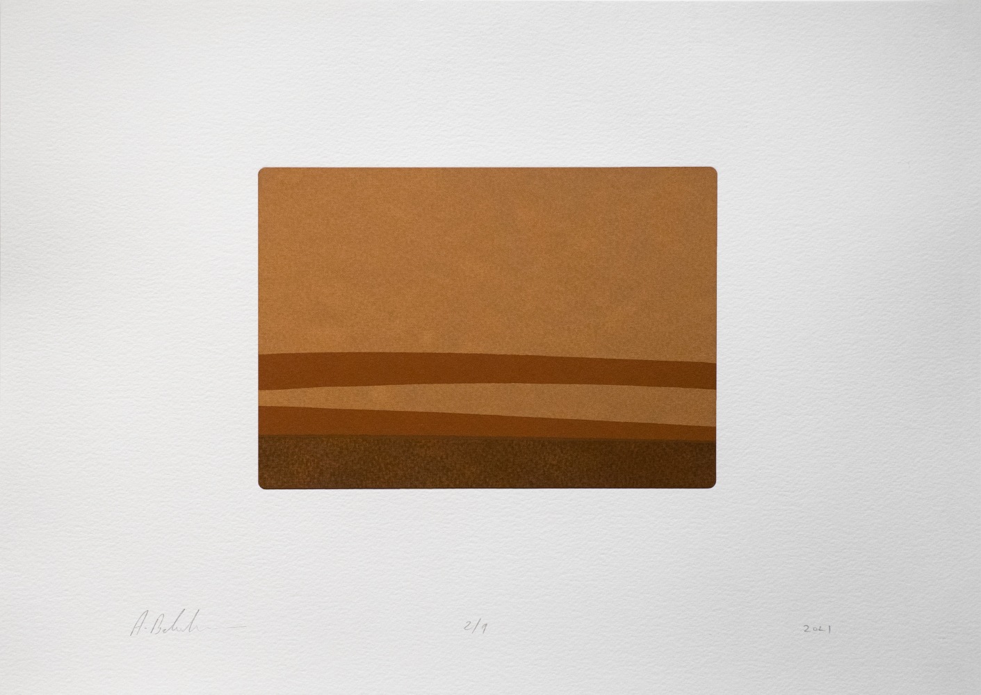 L.S. IX, 2021
Silkscreened earth
Paper 11.75” x 16.5” | Image 5.5” x 7.5”
Framed 15” x 19.5”
Edition of 9
 