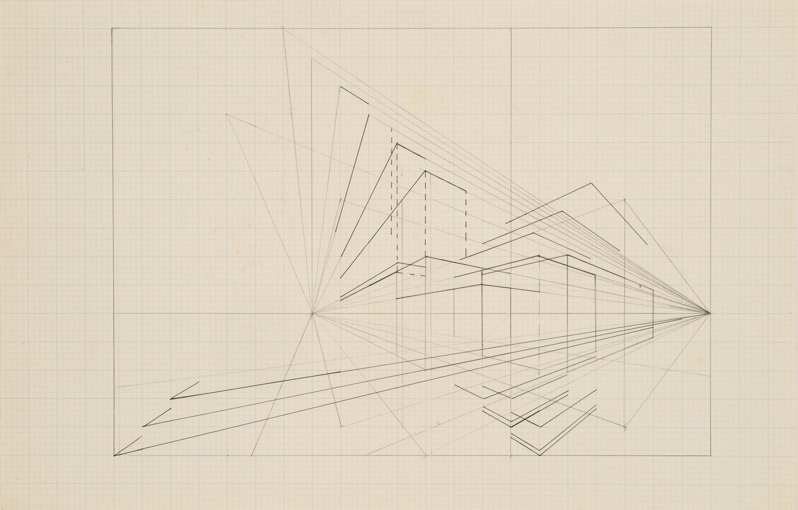 Untitled | ca. 1980s
Ink and graphite on graph paper
7.75" x 11" | Framed: 14.25" x 18.25"
TG 2418