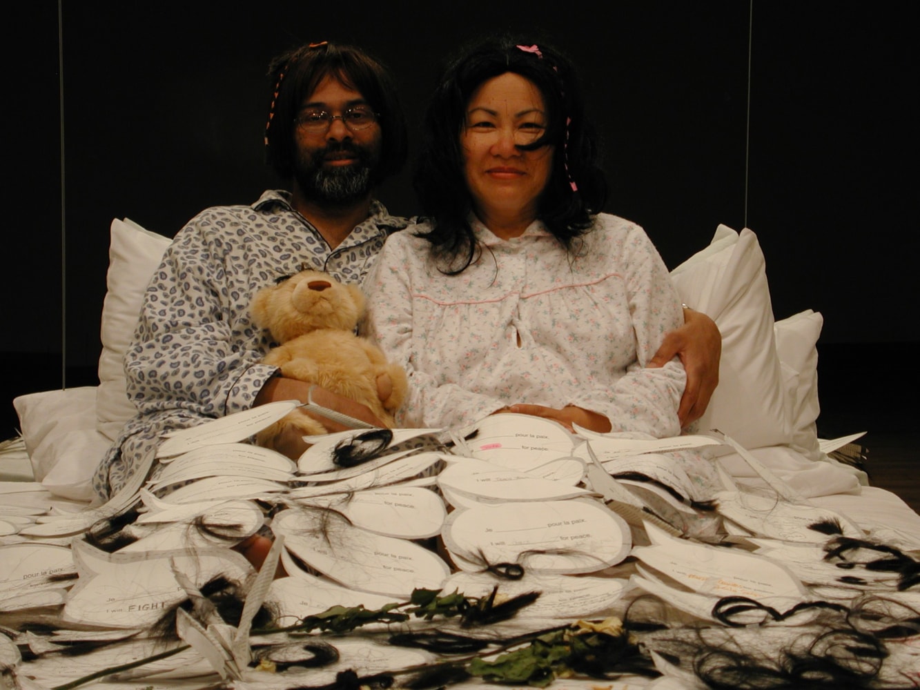 Al-An deSouza and Yong Soon Min
Will **** for Peace, 2003
@OBORO Gallery, Montreal
Performance documentation, photographs, video