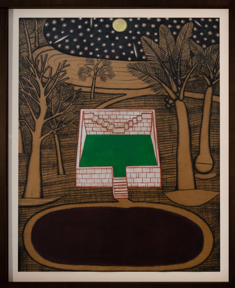 N.N. Rimzon
A Black Pond, 2022
Charcoal and acrylic on paper
28 3/4" x 22 1/2" | Framed 32 3/4" x 26 1/4"
TG# 4671