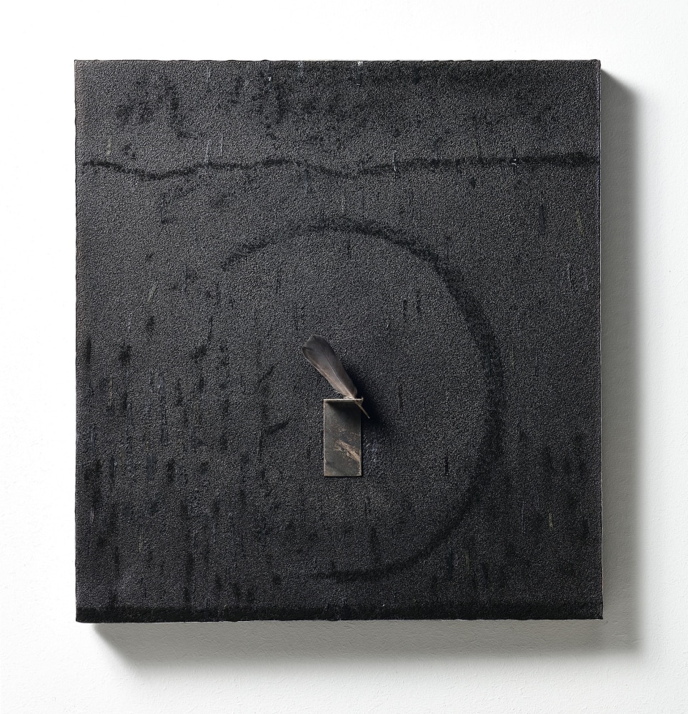 Pier Paolo Calzolari 
Untitled, 2021
Pigmented salt, oil pastels, pastels à l’écu, feather, iron, lead
75 x 70 x 10 cm / 29 1/2 x 27 1/2 x 4 in.
Enquire