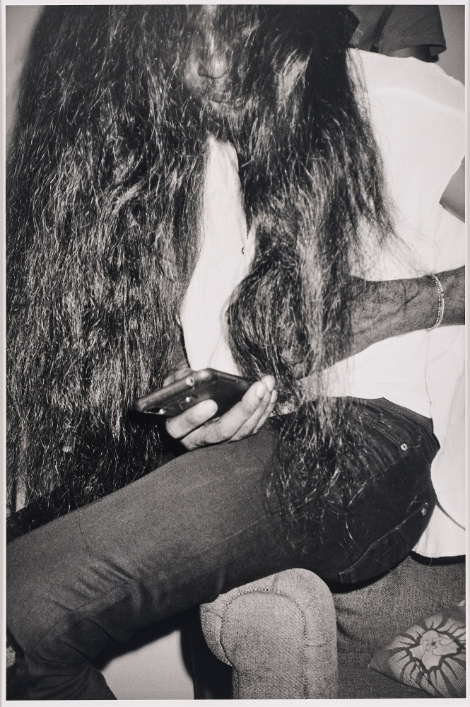 Sabelo Mlangeni

Ruby&amp;rsquo;s Hair, 2019

Hand printed silver gelatin print

Work: 53 x 39.3 x 3.5 cm / 20.86 x 15.47 x 1.37 in

Paper: 30 x 40 cm / 11.81 x 15.74 in

Edition of 7

Enquire