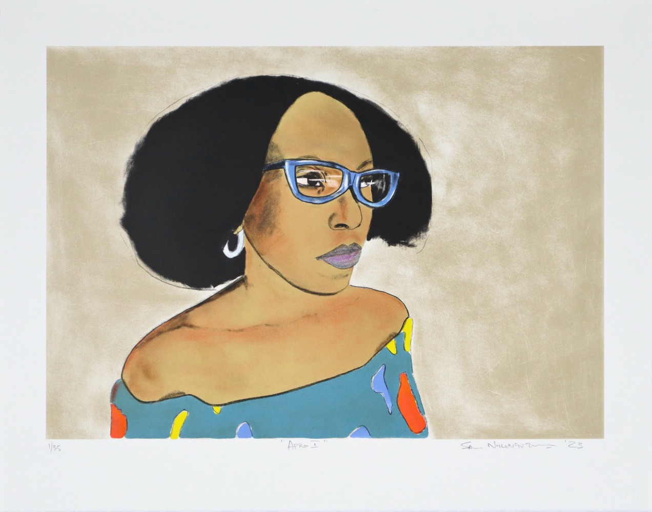 Afro I, 2023
Hand-printed lithograph

Image: 33 x 47 cm (13 x 18.5)

Paper: 43.5 x 55 cm (17 x 21.6)

STD 7/35

Enquire