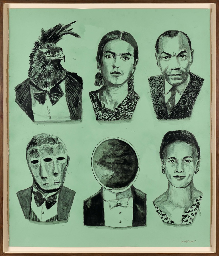 William Kentridge

Six Heads Marseilles Martinique Leon D. et al.

2023

Paint, Indian ink, Charcoal and Pencil on paper

Work: 152 x 128 cm (59.8 x 50.4 in.)

Frame: 162.5 x 139 x 5,5 cm (64 x 54.7 x 2.2 in.)

Enquire