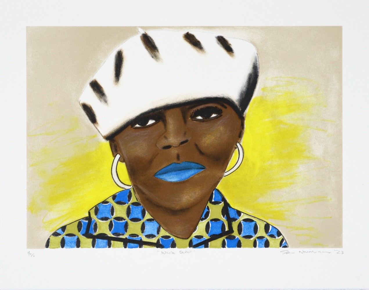 White Beret, 2023
Hand-printed lithograph&amp;nbsp;

Image: 33 x 47 cm (13 x 18.5)

Paper: 43.5 x 55 cm (17 x 21.6)

STD 7/35

Enquire