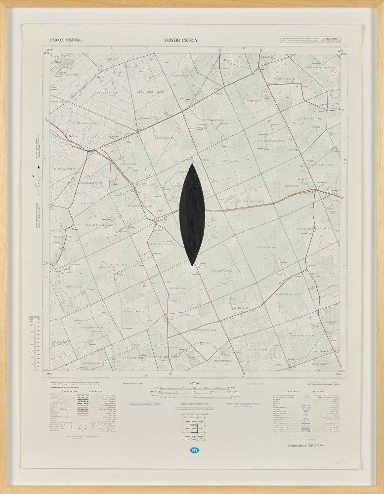 &amp;nbsp;

Jeremy Wafer

Location 8, 2023

1:50 000 scale Government issue map of

a South African location, ink and paint

77 x 58 cm / 195.6 x 147.3 in.