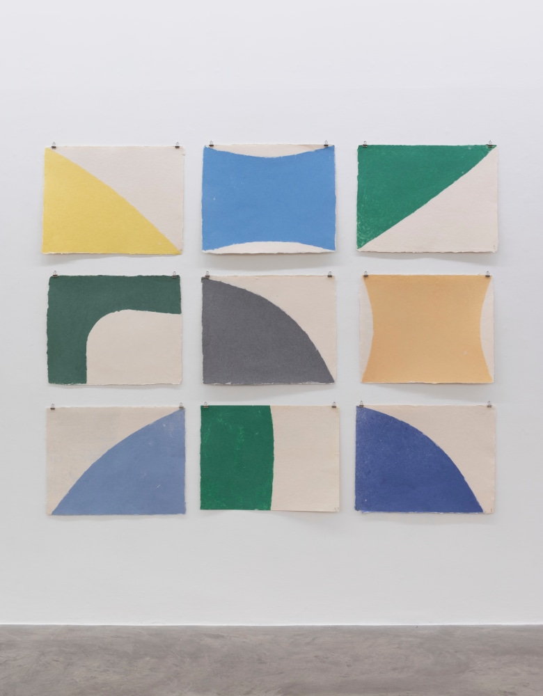 Richard Gorman&amp;nbsp;

Untitled,&amp;nbsp;2003

dye on handmade Echizen kozo washi paper, 9 elements

each 50 x 63 cm / 19.7 x 24.8 in approximately&amp;nbsp;

installed dimensions 168 x 202 cm /&amp;nbsp;66.1 x 79.5 in&amp;nbsp;

&amp;nbsp;