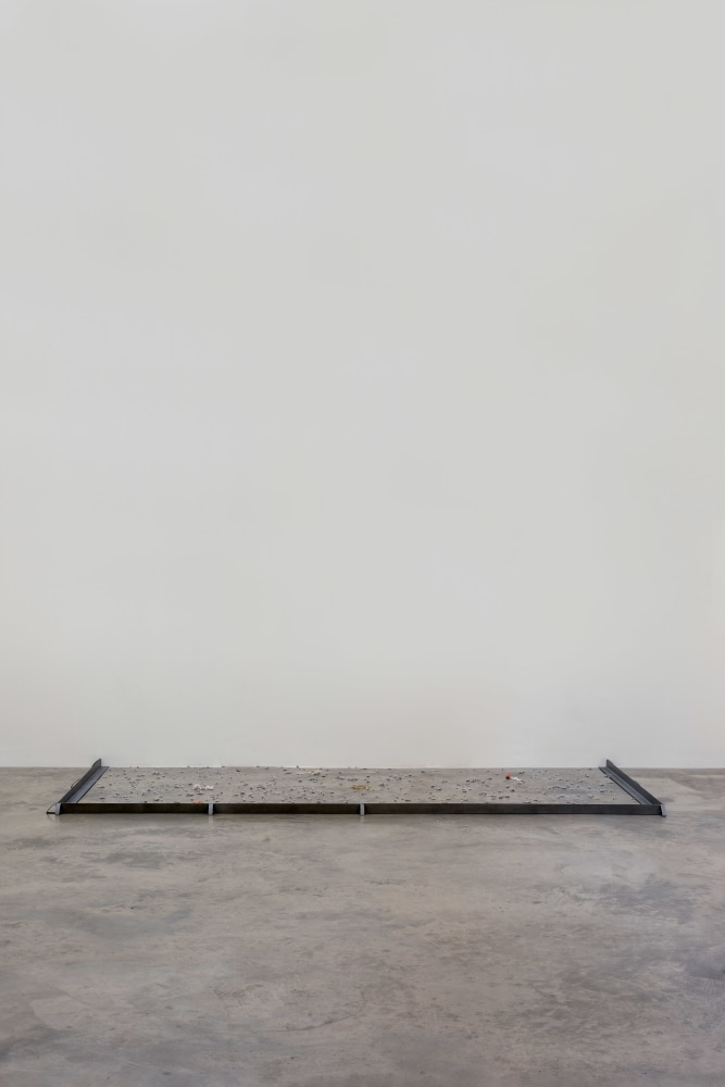 Aleana Egan&amp;nbsp;
memory shape (section), 2022
shot blast steel, cellulose fiber, textile
150 x 300 cm / 59 x 118 in