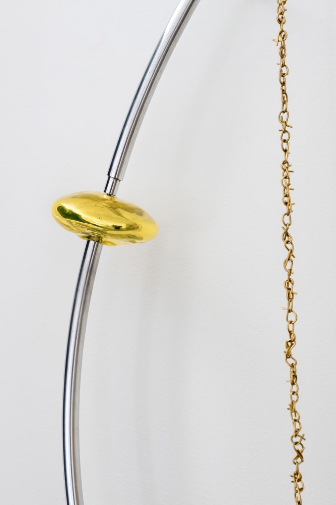 Sarah Pichlkostner
Liquid (If every stone were a possibility), 2022
Aluminium, brass, glass
143 x 53 cm / 56 1/4 x 20 3/4 inches